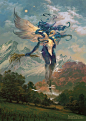 Remiel, Angel of Visions, Peter Mohrbacher : created for www.angelarium.net