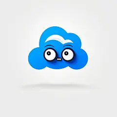 (4/4)表情包云彩可爱脸扁平设计矢量插图，以电影4d渲染的风格，具有大气和梦幻的感觉，以白色和蓝色为主色调，借鉴米尔顿·格拉泽的设计风格，快乐核心和超平面表情(AI绘图来自WeDraw.art)