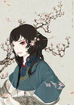 中国风的插画作品—唯墨，插画家‘呀呀’画风细腻，具有国画功底，使她的画古韵十足，洋溢着水墨风情。着笔到细节，她在处理女性的某些情态时具备了一定的风范，在表现慵懒的女人之时展现了自己独特的风格。也被业界知名漫画家寄予厚望。 ​​​​