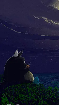 宫崎骏 龙猫 插画 壁纸