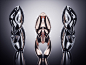 Female Form I. : Sculptured depicture of a female body in stylized reduced and abstractized forms. 