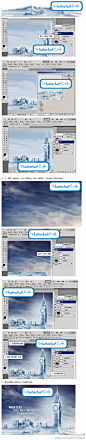 Photoshop制作冰封城市效果