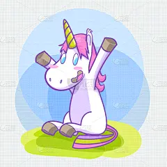 可爱的,小的,标签,独角兽,自然美,动物,头发,童话故事,布置,爱