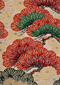 日式和风华美松树图案花纹底纹布料纹理背景图片