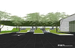 昆明招商雍和府示范区景观SU模型下载_sketchup模型免费下载_素模网