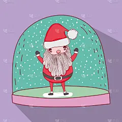 snowing glass ball with santa claus