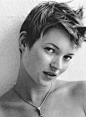 Kate Moss- it figures I'm growing my pixie out and they are coming back, oh well -can always cut it again.