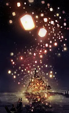 梦幻感十足的手绘插画 | 思念往昔