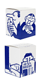 Cool design - blue illustration on a box