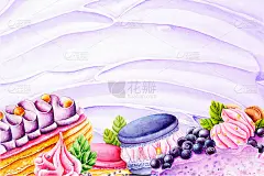水彩背景甜