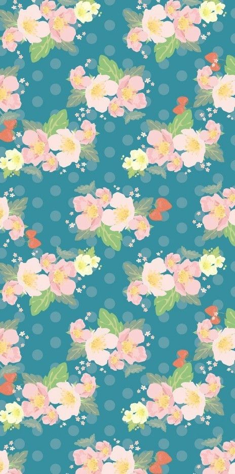 水彩手绘花碎花田园墙纸背景素材平铺iphone壁纸