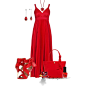 This radiant red empire waist dress is by Long Tall Sally. I had to go all-red with this set, which features a Kate Spade bag, Paris Hilton sandals, beautiful Baccarat jewelry, as well as "Glittering Fire" nail polish.