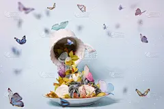母亲节鲜花和蝴蝶