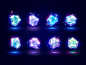 水晶图标插槽宝石蓝光冰ui游戏图标水晶