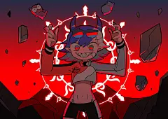 卡通涂鸦风的Q版美少女插画，人物造型很具鲜明的个性