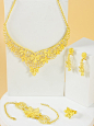 Yellow Gold Glamorous Collar     Embellished   Fashion Jewelry