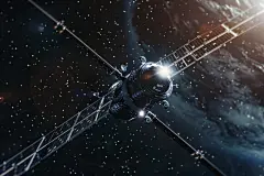 高科技太空站卫星摄影图片