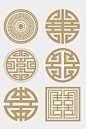 金色创意中式古典花纹喜字免抠元素模板下载-编号2160219-众图网