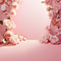 A clean pink background, arches, many light roses, the overall color is light pink, fresh, photography, maximum resolution, maximum perfectionism, realistic composition, professional photography, skilled technology, the best quality, perfect results, the 