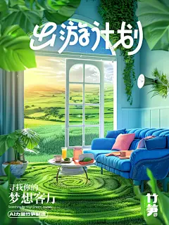 五一出游计划！10 张 AI 绘制的春日海报，色彩太美了！