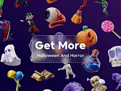 万圣节日派对南瓜头装饰游戏插画氛围元素插图3D图标icon设计素材-淘宝网