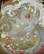 #王国分享# 榎俊幸（Enoki Toshiyuki）作品融合了日本画与中国水墨及工笔画的特征。作者喜欢使用各种柔和的黄色调，结合特殊创作手法进行做旧，为作品赋予年代感。并试图通过神话故事表达了自己对人类情感的理解。更多作品见O网页链接