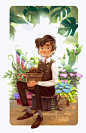 Harry Potter Fanart. : This month again, the character design challenge had a really cool and inspiring theme : Harry Potter.I watched all the movies over again this week, and I picked Neville Longbottom who is studying herbology.All the characters from t