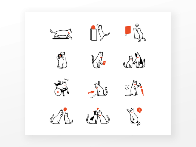 Cute cat icons logo ...