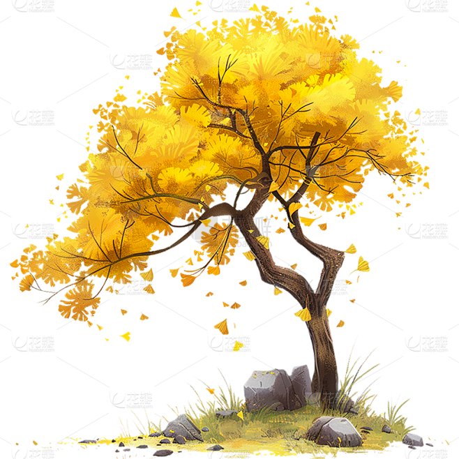 植物通用插画树元素素材
