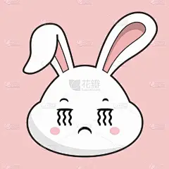 兔子哭脸兔子头Kawaii Sticker