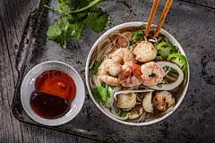 Pho, Vietnamese Soup Bowl, with seafoodPho, Vietnamese Soup Bowl, with seafood