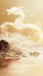 龙抬头国风实景山水龙组合背景