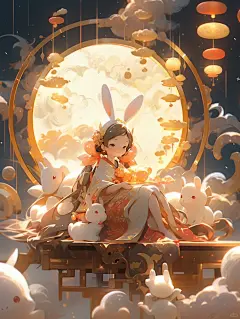 AI|古风 中秋节 可爱版