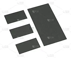 模拟的黑色空白名片扇形堆叠。身份设计，公司模板，公司风格，空白名片孤立在白色背景。