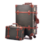 urecity万向轮复古拉杆旅行箱皮箱子行李箱婚庆24寸22寸子母套箱