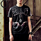 TRIANGLE W.L设计师男装新款暗黑先锋欧美抽象个性圆领短袖T恤-淘宝网