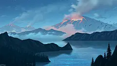蓝色,颜色,其他事物,山脉,自然景观,旅游&amp;地理,水域,高地,山,湖泊,电脑壁纸,4K壁纸
