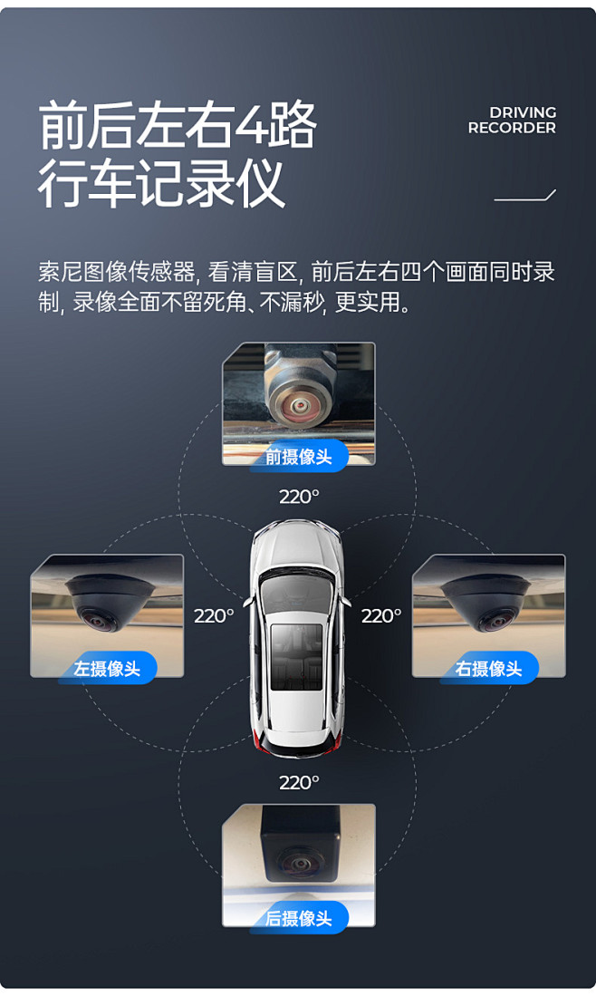 阿尔派360全景车影像系统盲区辅助高清摄...