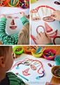 Make these crazy faces with some loose parts and our free printable facial features! 