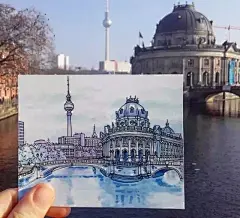 插画师用插画和剪纸记录沿途的风景，太美了！