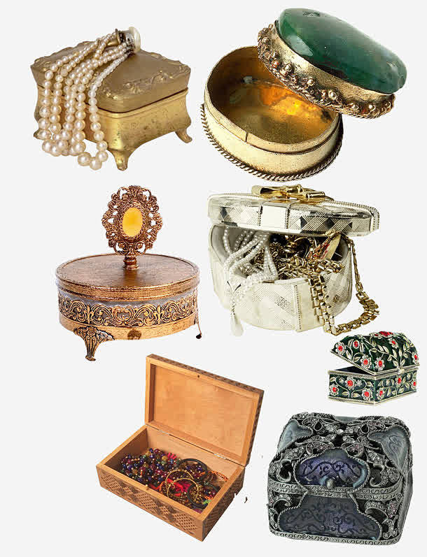古代旧的金属珠宝盒图宝宝 https:/...