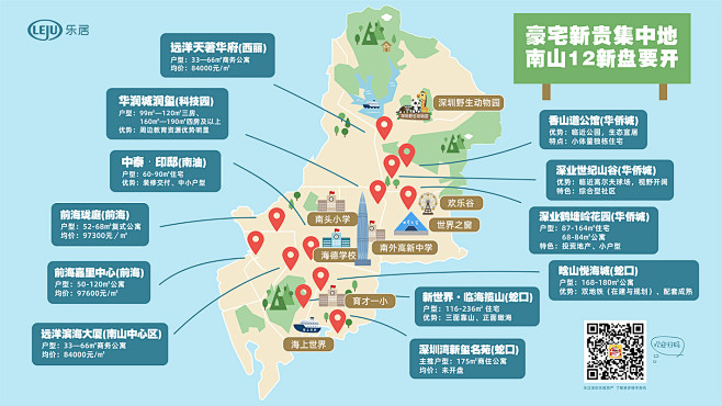 南山12新盘要开 楼盘地图海报