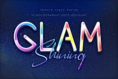 彩色创意简约风渐变立体艺术字素材