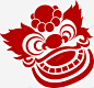 新年红色舞狮狮子头 页面网页 平面电商 创意素材