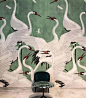 Gucci swan wallpaper in green