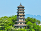 广西柳州蟠龙塔建筑风景航拍摄影图片