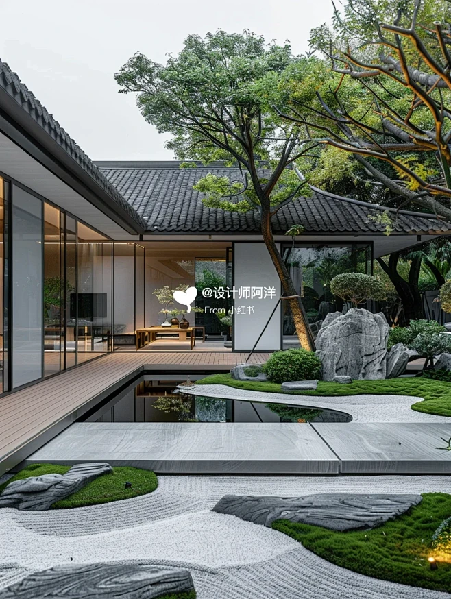 花园设计庭院实景｜现代禅意东方居所 - 小红书