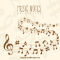 Retro musical notes background