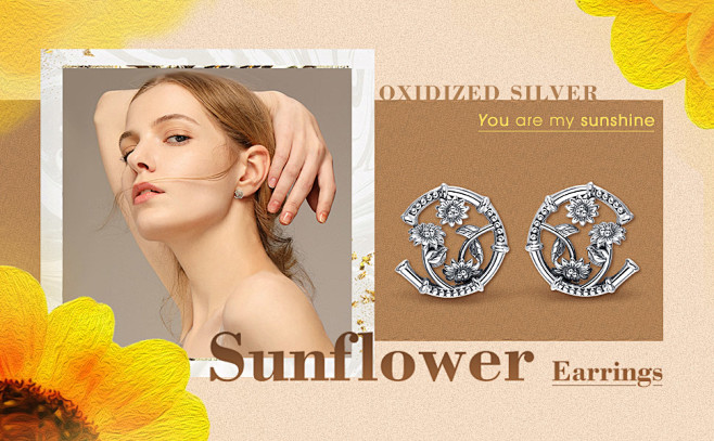 Sunflower earrings f...