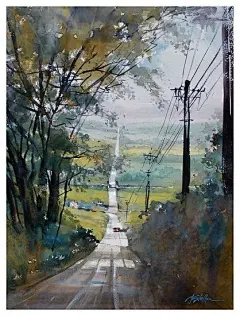 Thomas W Schaller 的建筑水彩画